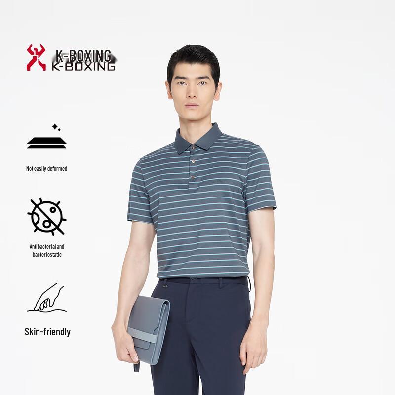 

K-Boxing Men s 5A Antibacterial Business Casual Short Sleeve T-Shirt 195/4XL