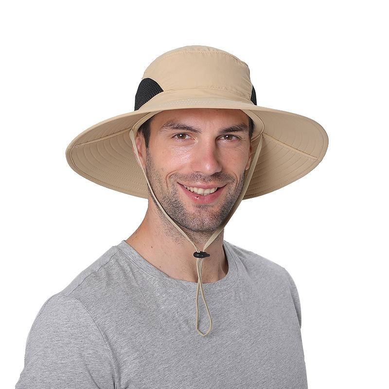 Summer Sun Protection Fishing Bucket Hat Men's Shade Hiking Cap Summer Outdoor UV Protection Breathable.