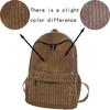 Chic Stylish Corduroy Backpack Multi- Adjustable-Strap Lightweight for Daily Commute Casual Functional Stylish Bag