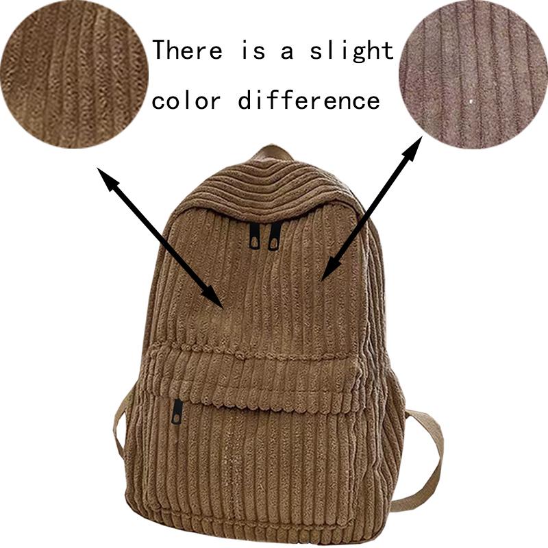 Chic Stylish Corduroy Backpack Multi- Adjustable-Strap Lightweight for Daily Commute Casual Functional Stylish Bag