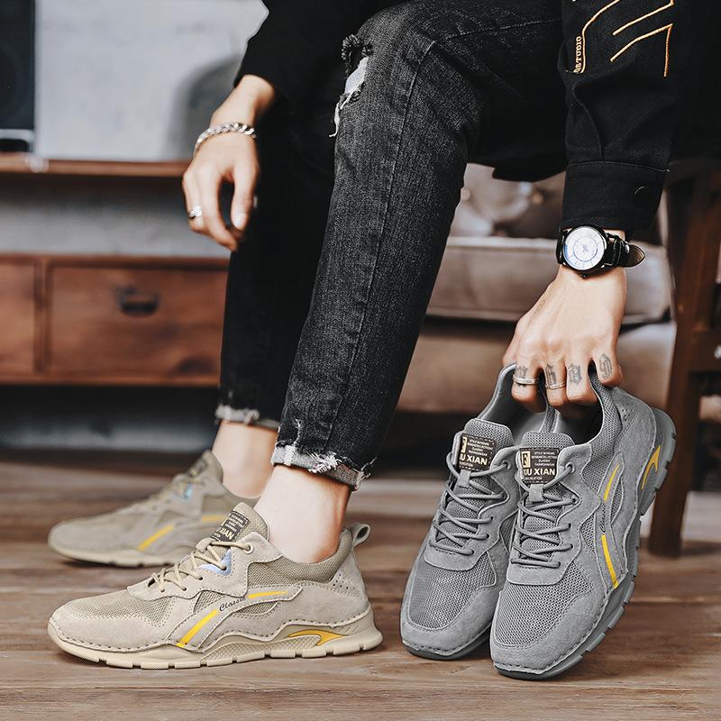 2024 Summer New Top Layer Pig Skin Breathable Casual Shoes Standard Sports Shoes Casual Versatile