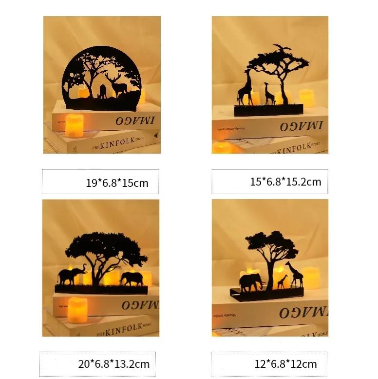 Creative Metal Candle Holder Home Decoration European Wrought Iron Candle Holder Elephant Elk Metal Ornament Valentine's Day