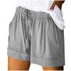 Women's Fashion Solid Color Drawstring Strap Pocket Casual Shorts