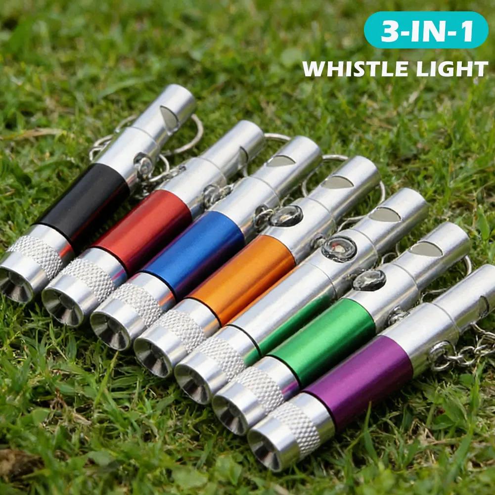 Whistle With Flashlight Quality Emergency Kit Keychain Climbing Keyring Portable Survival Outdoor Whistle 3-In-1 Flashlight Comp