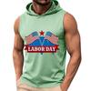 Men's Sleeveless Hoodie Casual Tank Top Muscle Shirt Lightweight Summer Workout Fitness Gym Apparel with Graphic Print