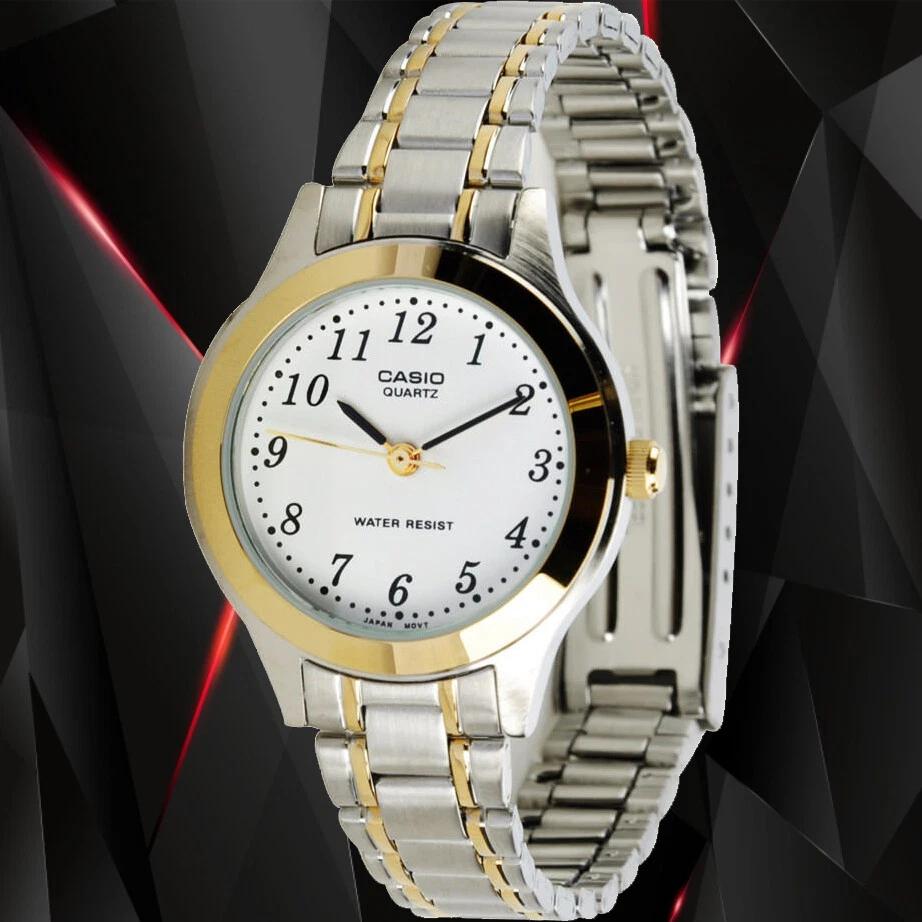 Casio DRESS Quartz Movement Stainless Steel Strap Watch Women's Watch White Dial LTP-1128G-7B