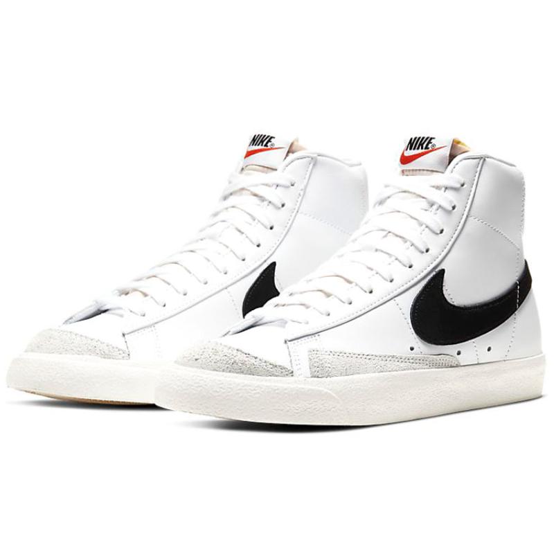 Nike Baskets pour femmes Blazer Mid 77 Vintage 'Blanc Noir' Chaussures de skateboard CZ1055-100