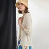Women's French V-Neck Tencel Linen Blend Cardigan