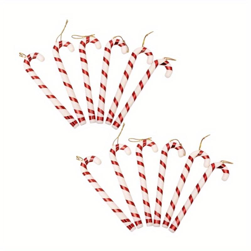 

12 шт. Рождественские украшения в виде леденцов для елки - красные, белые, обернутые тканью, рождественские подвесные украшения для фермерского дома, рождественский декор, подарок