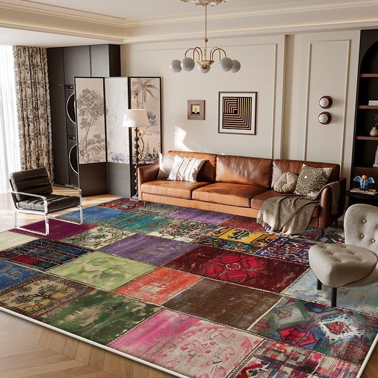 Boho Retro Carpet for Living Room Geometric Decoration Luxury Bedroom Bedside Rug 200x300 Foldable Non-slip Soft Mat Washable