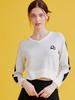 20TH HOLE Argyle Pattern Sleeved Semi-Crop Knit Women [White]