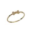 14K Gold-Plated S925 Sterling Silver Zircon Bow Knot Pinky Ring for Women