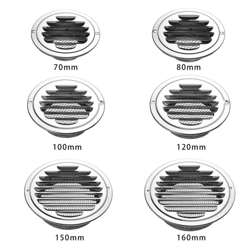 Stainless Steel Exterior Wall Air Vent Grille Various Size Round Ducting Ventilation Grilles  Office Air Vent