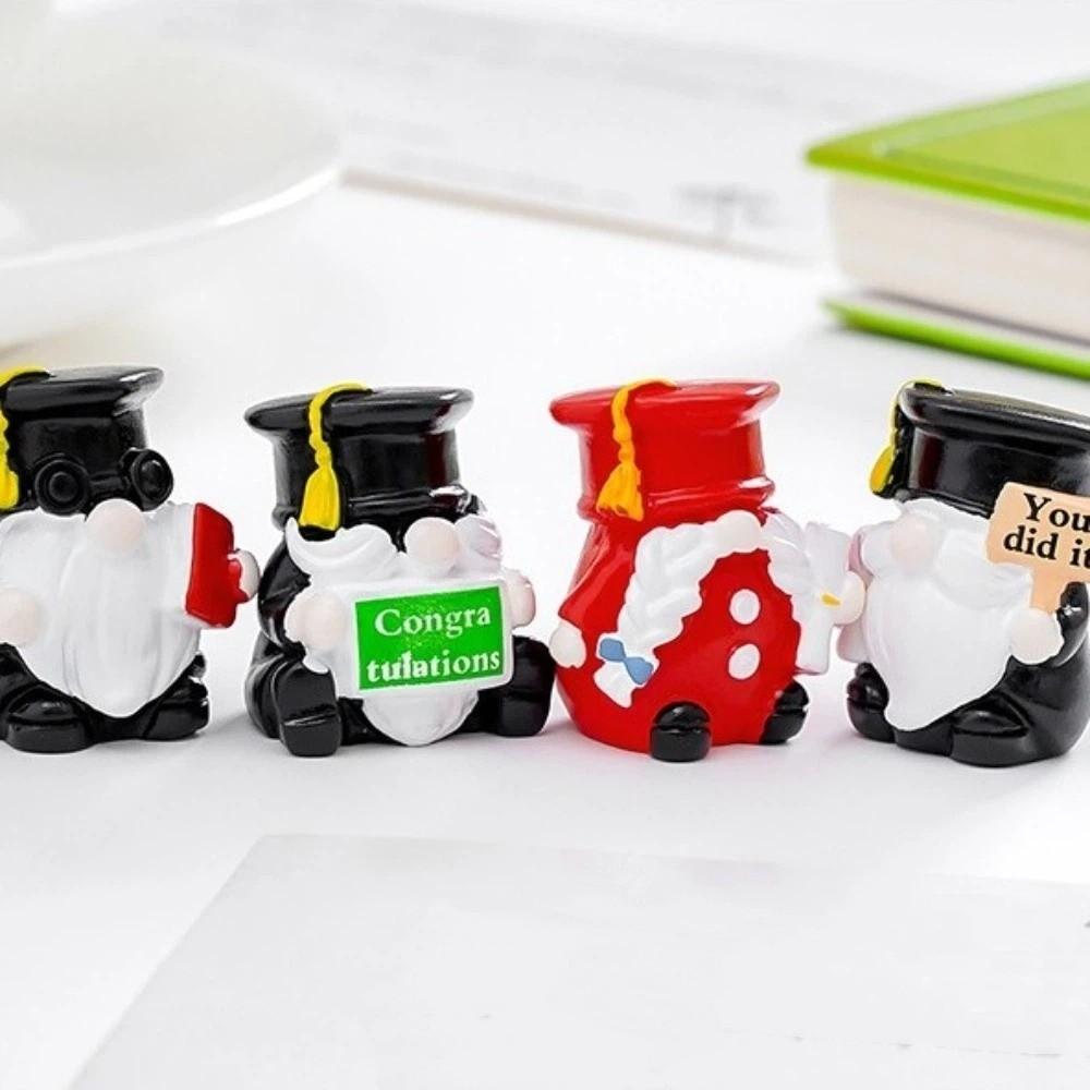 5 Pieces Resin Miniature Gnome Figurine Cute Small Dwarf Statue Home Decoration