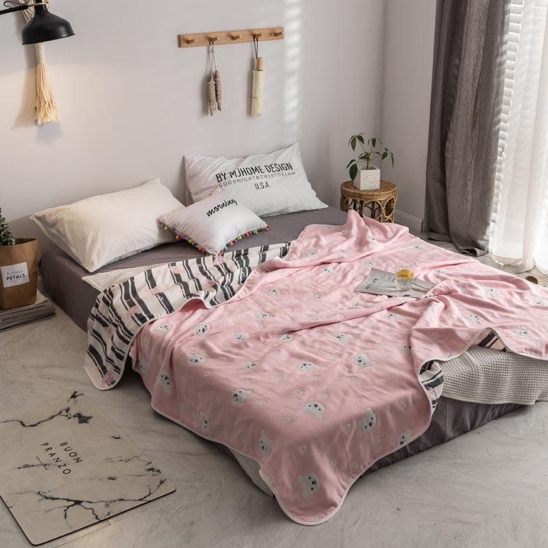 The New Cotton Six-layer Gauze Towel Quilt Is A Single Double Air Conditioning Blanket, A Cotton Sofa Towel, A Four-season Lunch Break Blanket