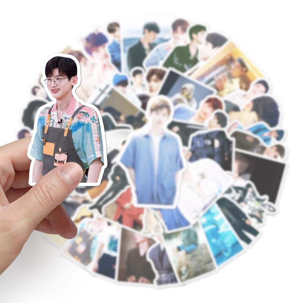 50pcs Bai Jingting Graffiti Stickers: Celebrity Merchandise for DIY Skateboard, Journal, Suitcase - Waterproof & Personalized