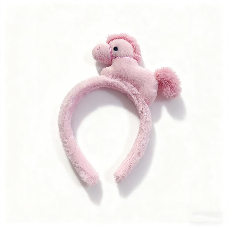 

1PC Cute Pony Plush Headband Year Of The Horse Hair Accessories Face Washing Makeup Photo Props Children s Hair ACC розовый