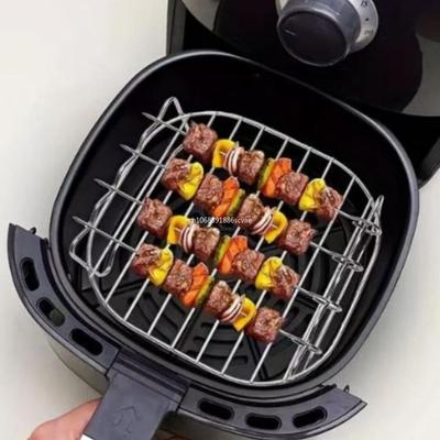 Backblech-Spieße, Airfryer, Edelstahlhalter, Grillrost, doppellagiges Grill-Backblech, Ersatzgrill, Küchenwerkzeuge