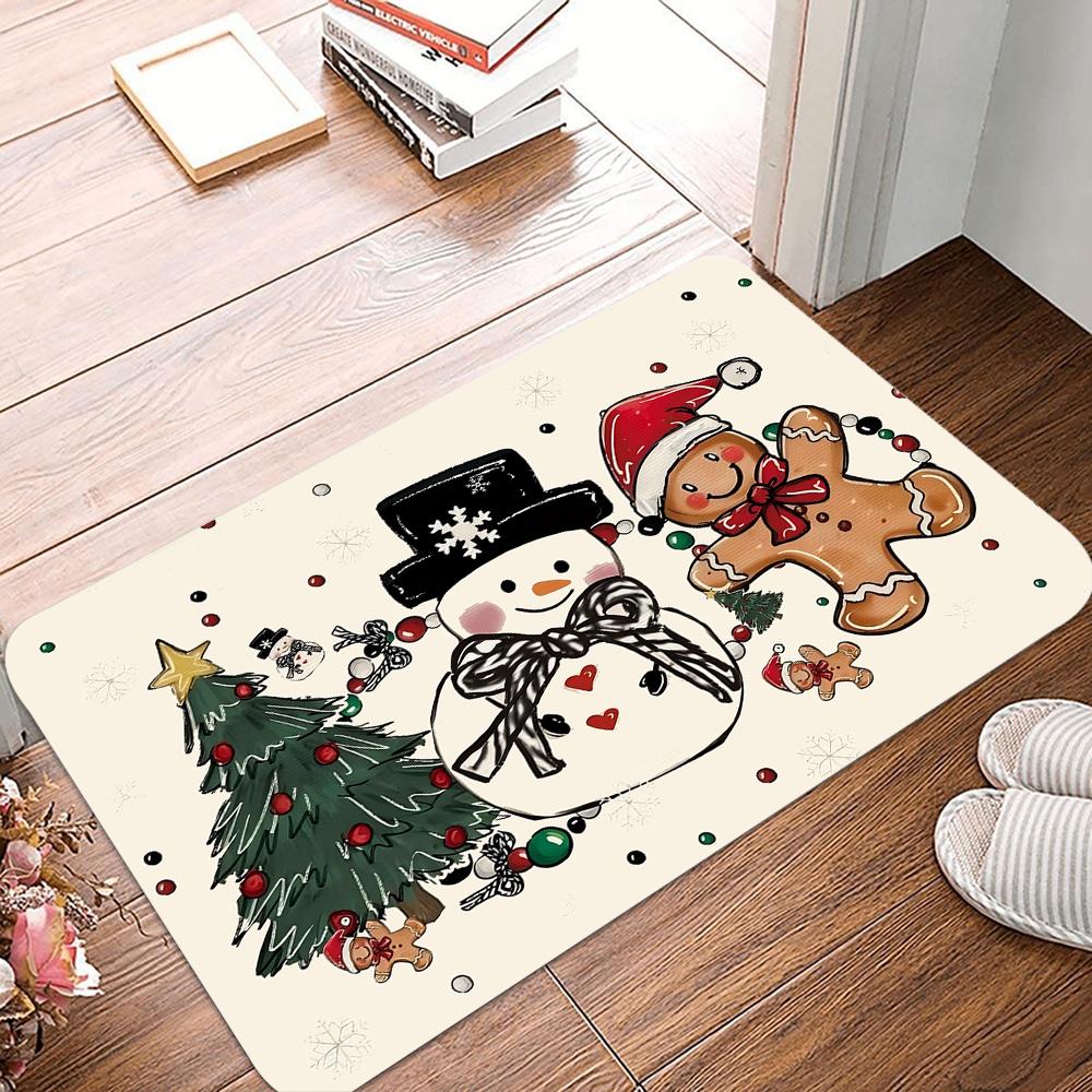 Christmas Snowman Doormat Non-Slip Entrance Doormat Home Decor Carpet For Living Room Rugs Bathroom Floor Rug