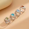 Stylish Geometric Designs Gemstones Rings Craft from Sturdy Metal Materials for a Touch of Elegant and Unique Styles