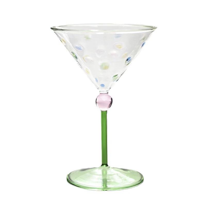 Colorful Polka Dot Red Wine Glass