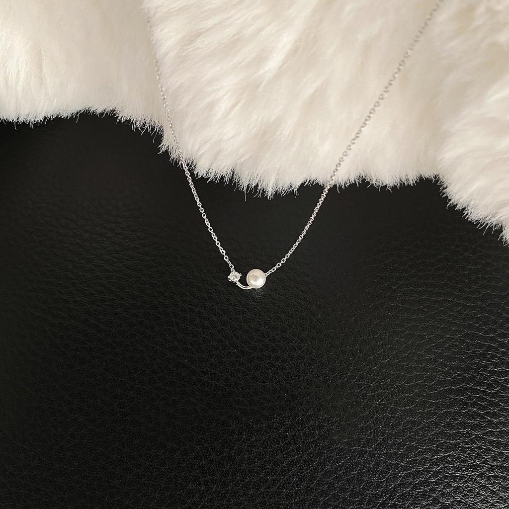 Elegant Pearl and Zircon Necklace - Summer Luxury Fashion Clavicle Chain
