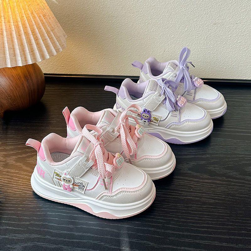Spring Girls' Casual Sneakers and Children's Soft-soled Board Shoes