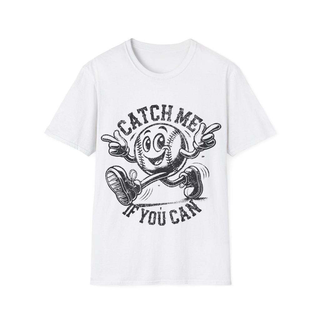 Catch Me If You Can baseball ball cartoon T-Shirt | Funny Baseball Tee