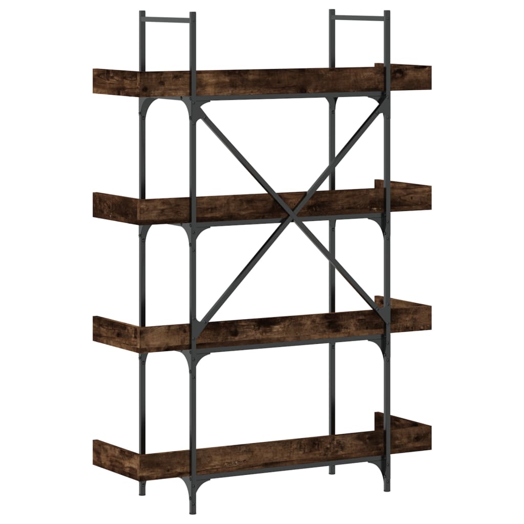 Bookshelf 4 Shelves Smoked Oak Finish 100 x 33 x 145.5 cm Engineered Wood