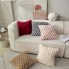1pc  Plush Throw Pillowcase Grid Turtle Pattern Soft Cream White Suitable for Living Room Sofa Bedroom Home Decor Room Decor