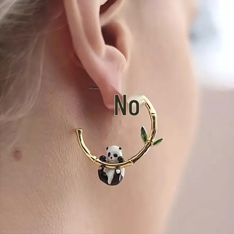 Charming Panda Earrings: Forest-Inspired, Fresh & Creative Design