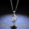 Luxury White Gold Wedding Jewelry Pendant Wrapped D Color Moissanite Diamond Necklace for Women Fashion Classic Gift