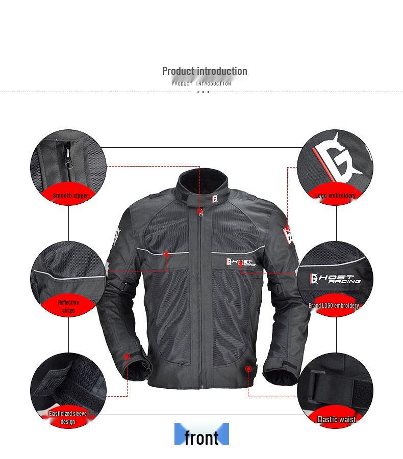 Men's Summer Mesh Motorcycle Racing Suit: Jacket & Fall-Proof Riding Pants Set