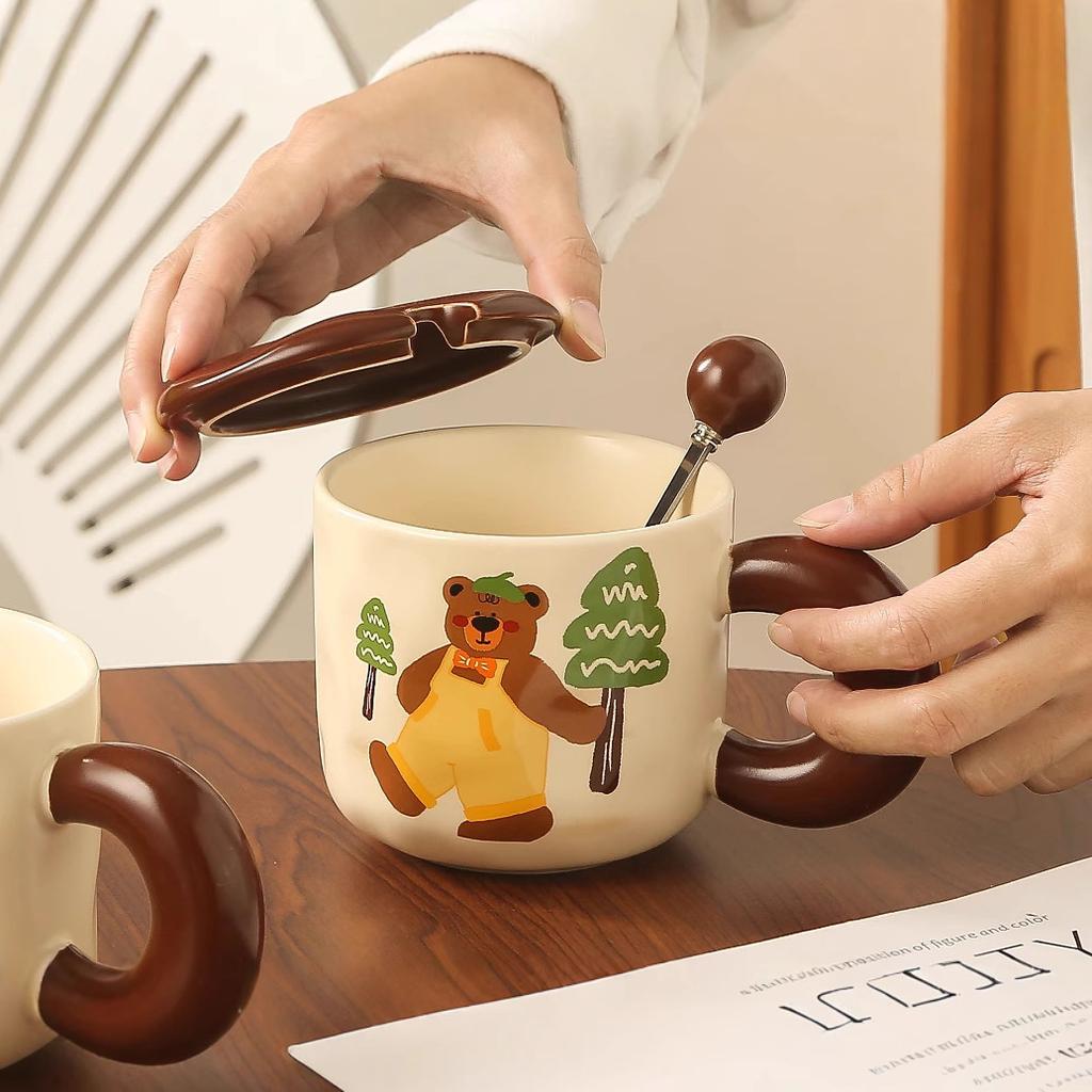 Suvenir Cană Ceramică Urs Desene Animate Personalizată Creativă Cană Cuplu Cană Apă Cadou Ziua de Naștere Fete