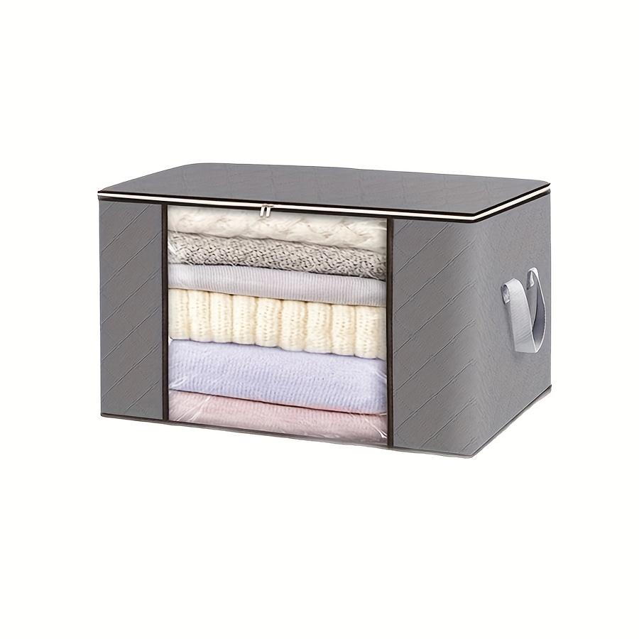 

[Складной ящик для хранения] 1 шт. Складной тканевый ящик для хранения большой вместимости - Прочный стеганый дизайн черного и серого цвета, идеально подходит для организации одежды 1pc серый