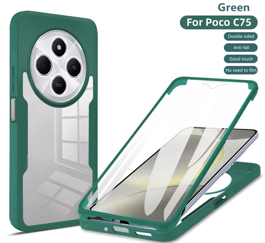 Etui Dla Xiaomi Poco C75 360 Pełna Ochrona Etui na Telefon Dla Pocco Poko Little C75 C 75 PocoC75 Przezroczyste Ekran Z Osłoną Zderzaka