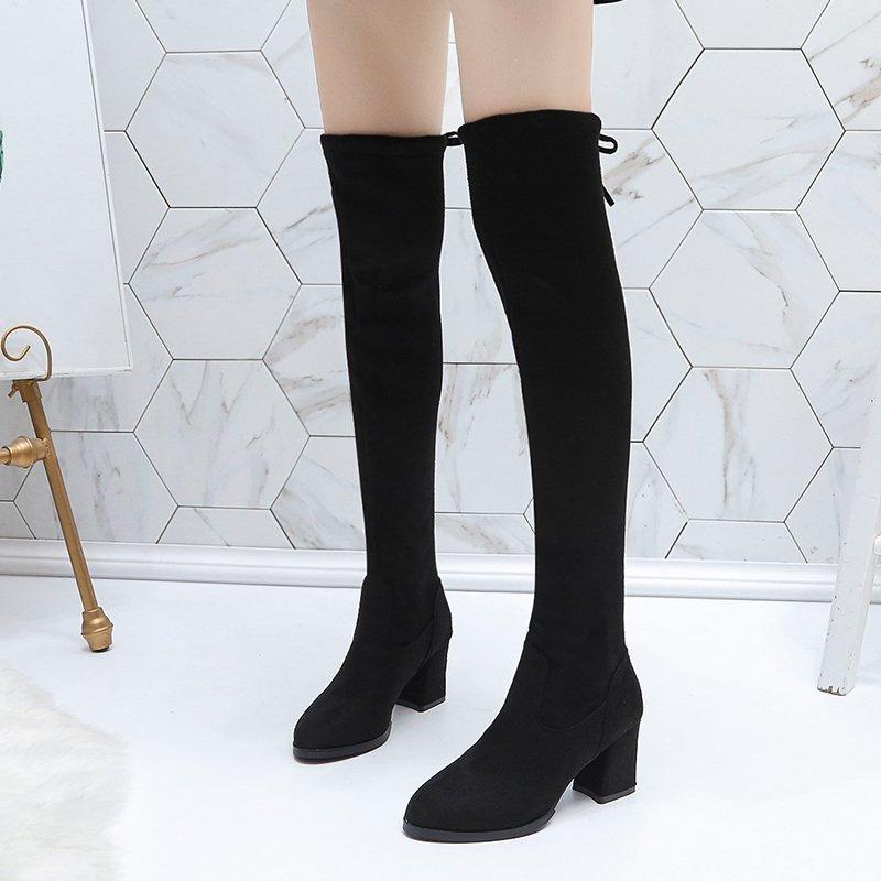 Women's high boots summer thin autumn and winter knee elastic boots versatile single boots thick heel new boots high heel