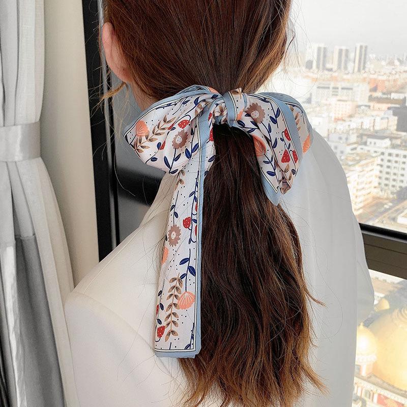 Polka Dot Argyle French Headband: Versatile Korean-Style Silk Scarf for Women