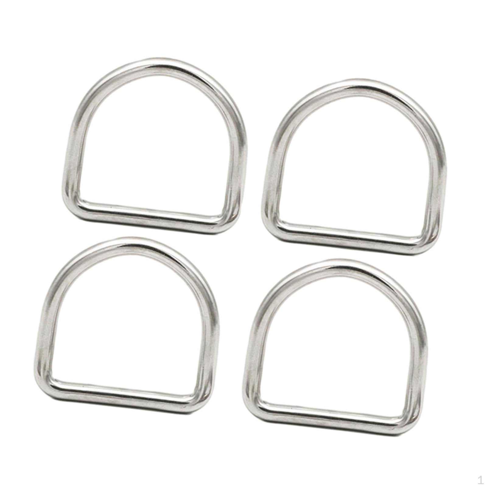 4 шт. Замкнутые D-образные кольца Металлические петли Пряжки Форма пряжки для ремней Завязок 0.4cmx2.85cmx2.3cm