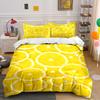 Bright Lemon Slices Pattern Bedding Duvet Cover Set  (1*Duvet Cover 2*Pillowcases, without duvet insert)