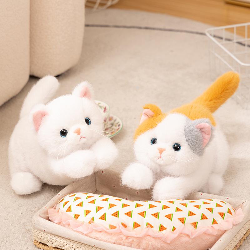 Realistic Meowing Kitten Plush Pillow: Stuffed Toy & Comfort Doll Gift for Girls
