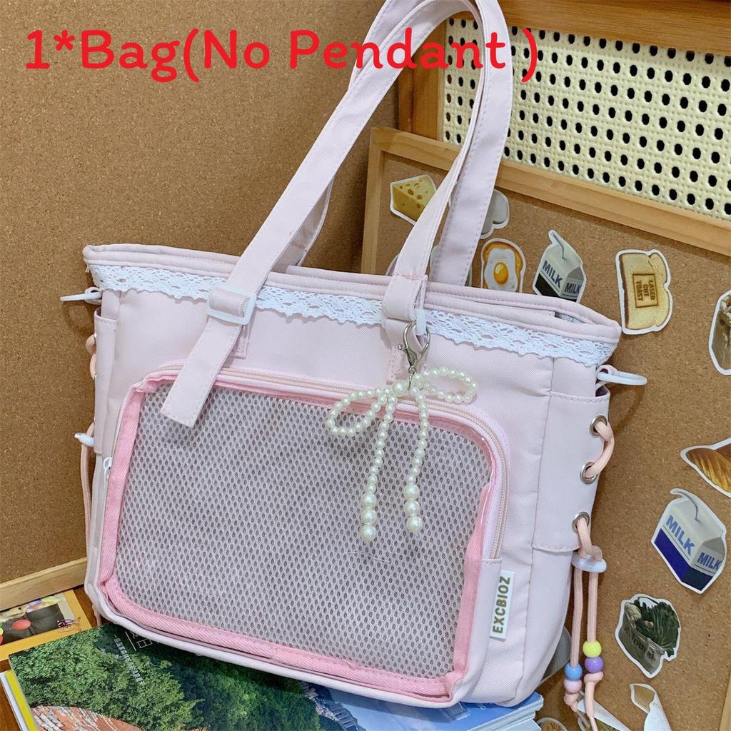 Sweet Transparent Tote Bag With Polyester Material For Daily Use