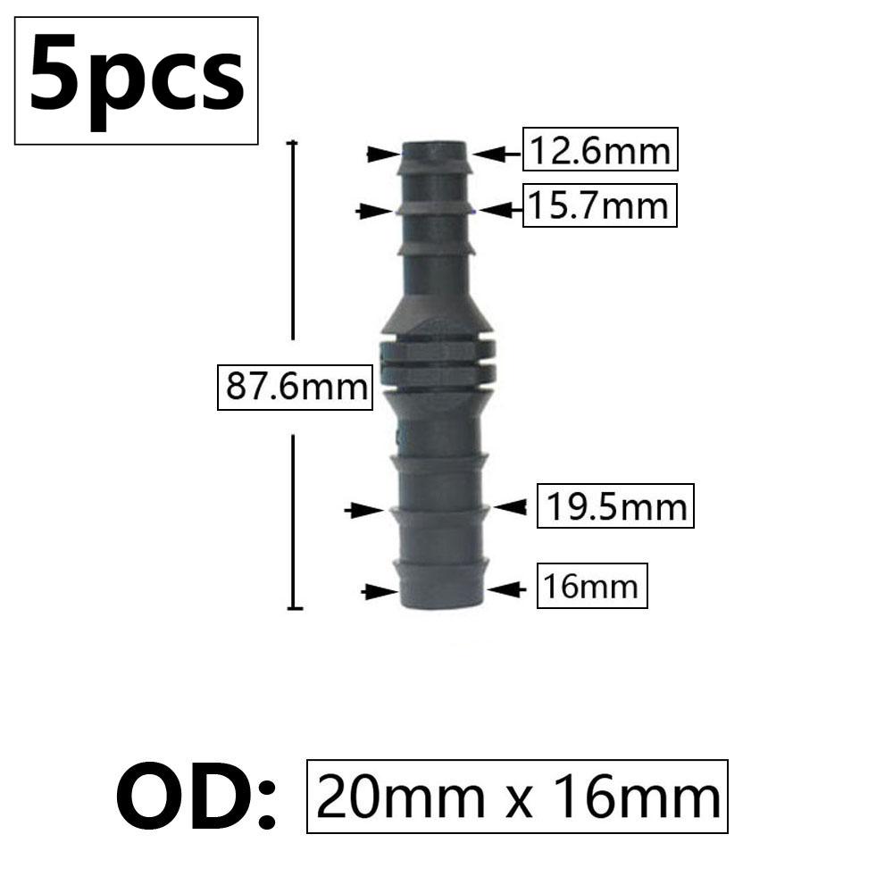 5pcs 16/20/25mm PE Pipe Barb Connector Straight Tee Elbow Plug Garden Water Hose Reducing Splitter Joint Drip Irrigation System