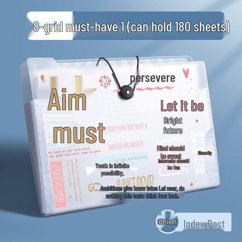 

Прозрачная многослойная сумка для файлов для студентов - Организуйте бумаги и скрепки для школы Includes Index Stickers