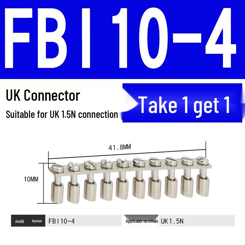 UK 2.5B/5/6/10N Rail Mount Terminal Block with Non-Stripping Screw Clip