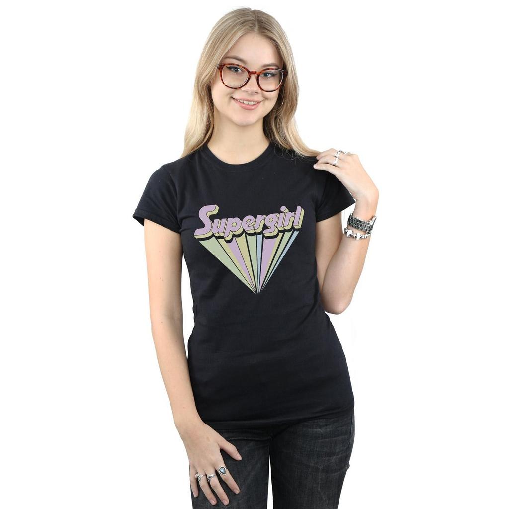 DC Comics Womens/Ladies Supergirl Pastel Logo Cotton T-Shirt
