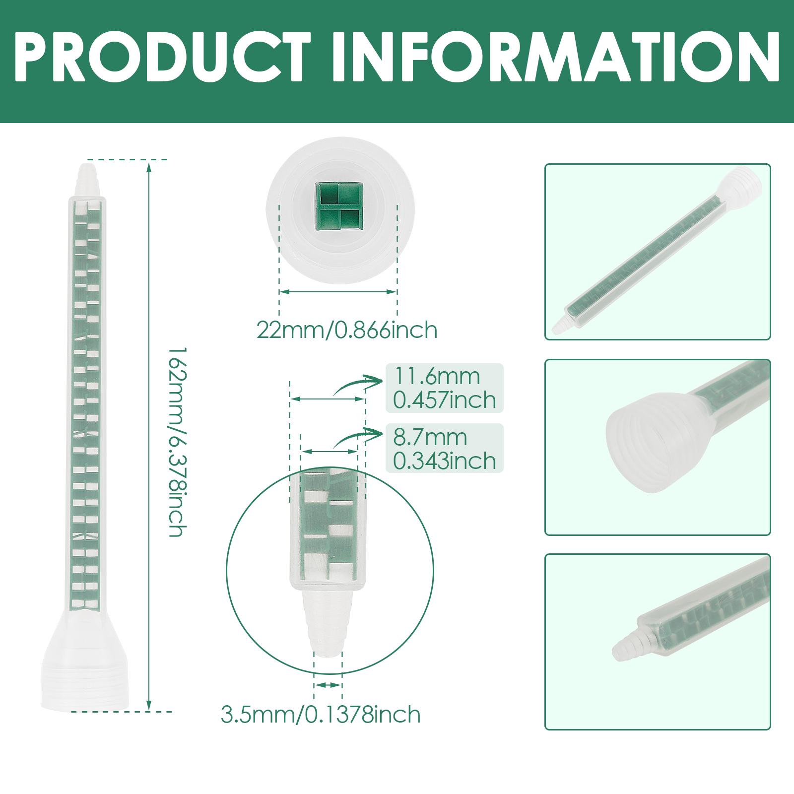 20 шт. Эпоксидная смола Смесительная насадка Статический смеситель Пластиковая трубка для смешивания клея Шприц для пистолета для клея AB Двухкомпонентный смеситель для жидкости