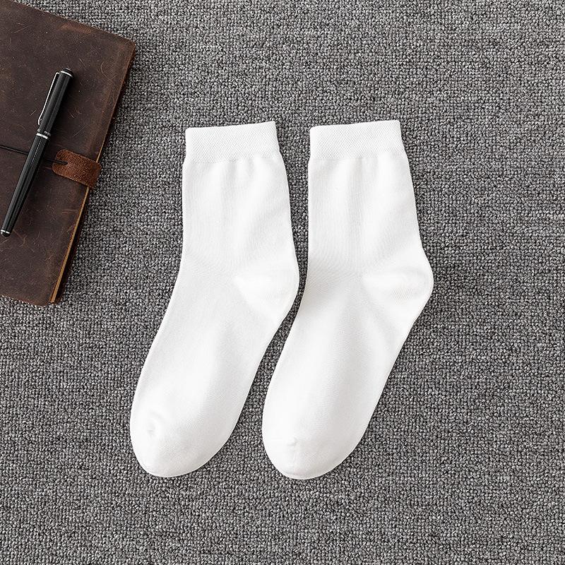 Șosete Bărbați Primăvară Bumbac Anti-miros Transpirație Șosete Bărbați Lungime Medie Șosete Sport Culoare Solidă Timp Liber Bărbați Șosete Bumbac Anti-scămoșare
