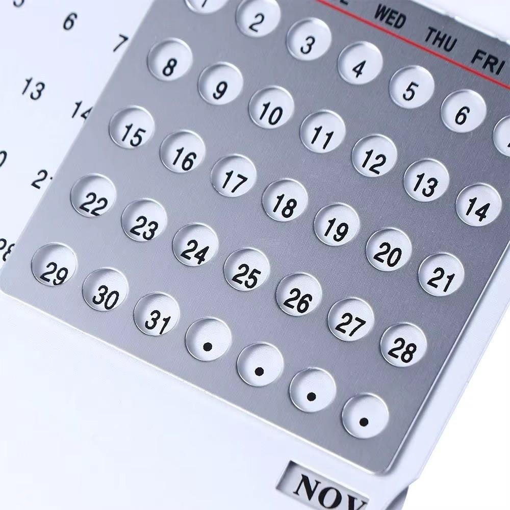 Aluminum Alloy Perpetual Calendar Mini Standing Monthly Desktop Calendar  Home