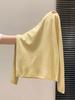 Women's Light Blue Half-High Neck Long Sleeve Knit Top – Autumn/Winter 2025, Soft and Luxurious Feel.